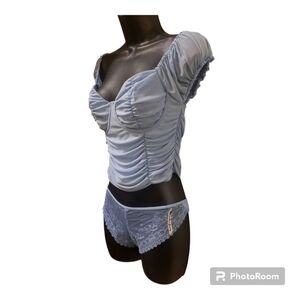 Lingerie Set Baby Blue Lace size Medium